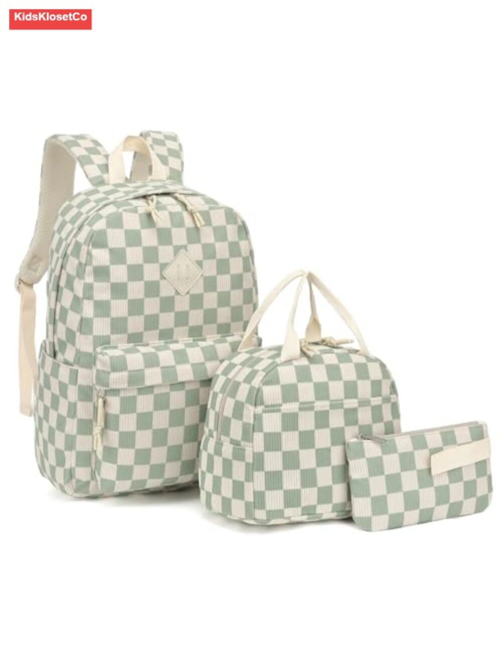 Girls Corduroy Backpack Set with Lunch Box Pencil Case for School Bookbag